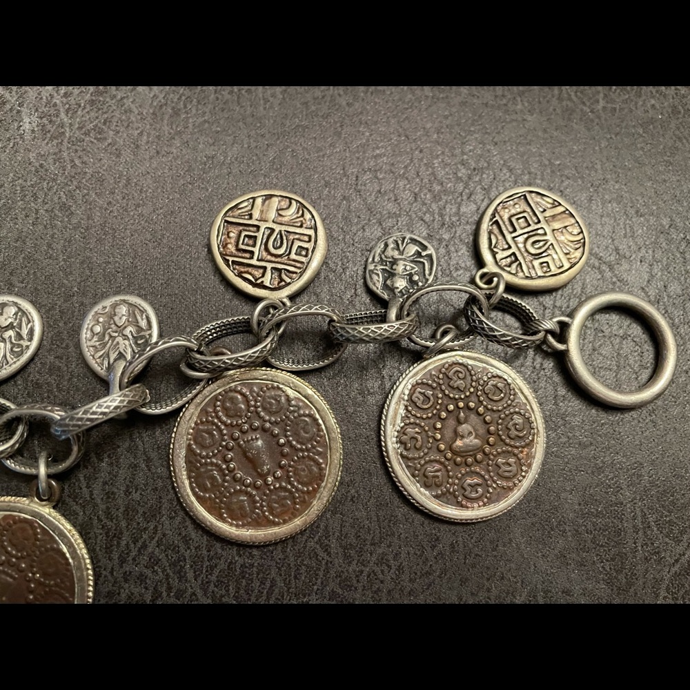 Lucky Brand Medallion Coin Charm Bracelet EUC